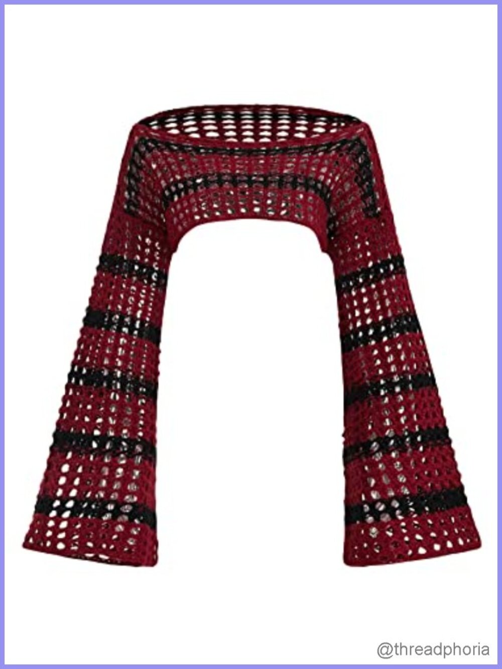 Crochet Hollow Out Knit Shrug Boat Neck Flounce Sleeve Crop Top - Picture 1 of 3